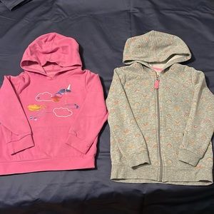 GUC - two Cat & Jack hoodies (one zipped) size S, 6, 6X
